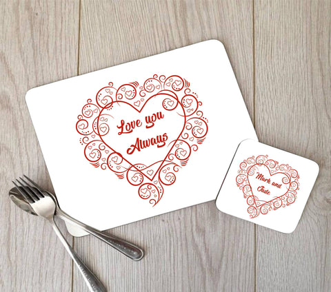 Swirly Framed Heart Placemat