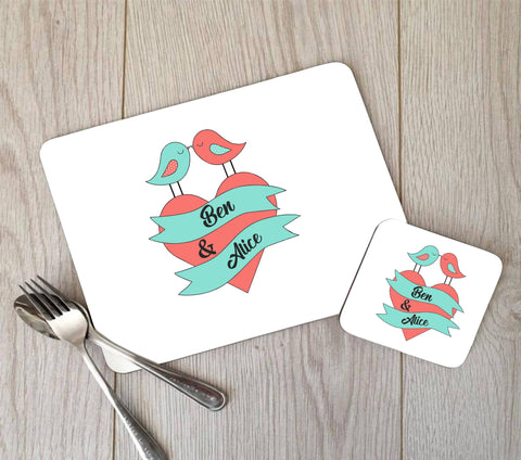 Personalised Love Birds Placemat